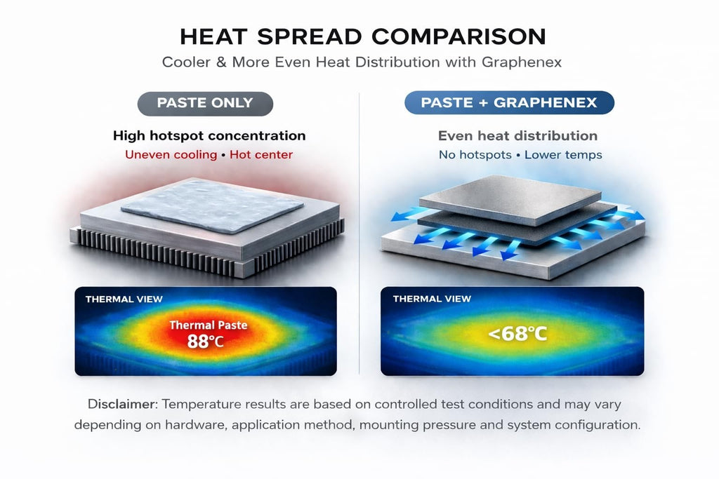 TH GRAPHENEX 100x100x 0,025mm +METALLIQ 1g - Heat Spreader Graphen Cooling Set