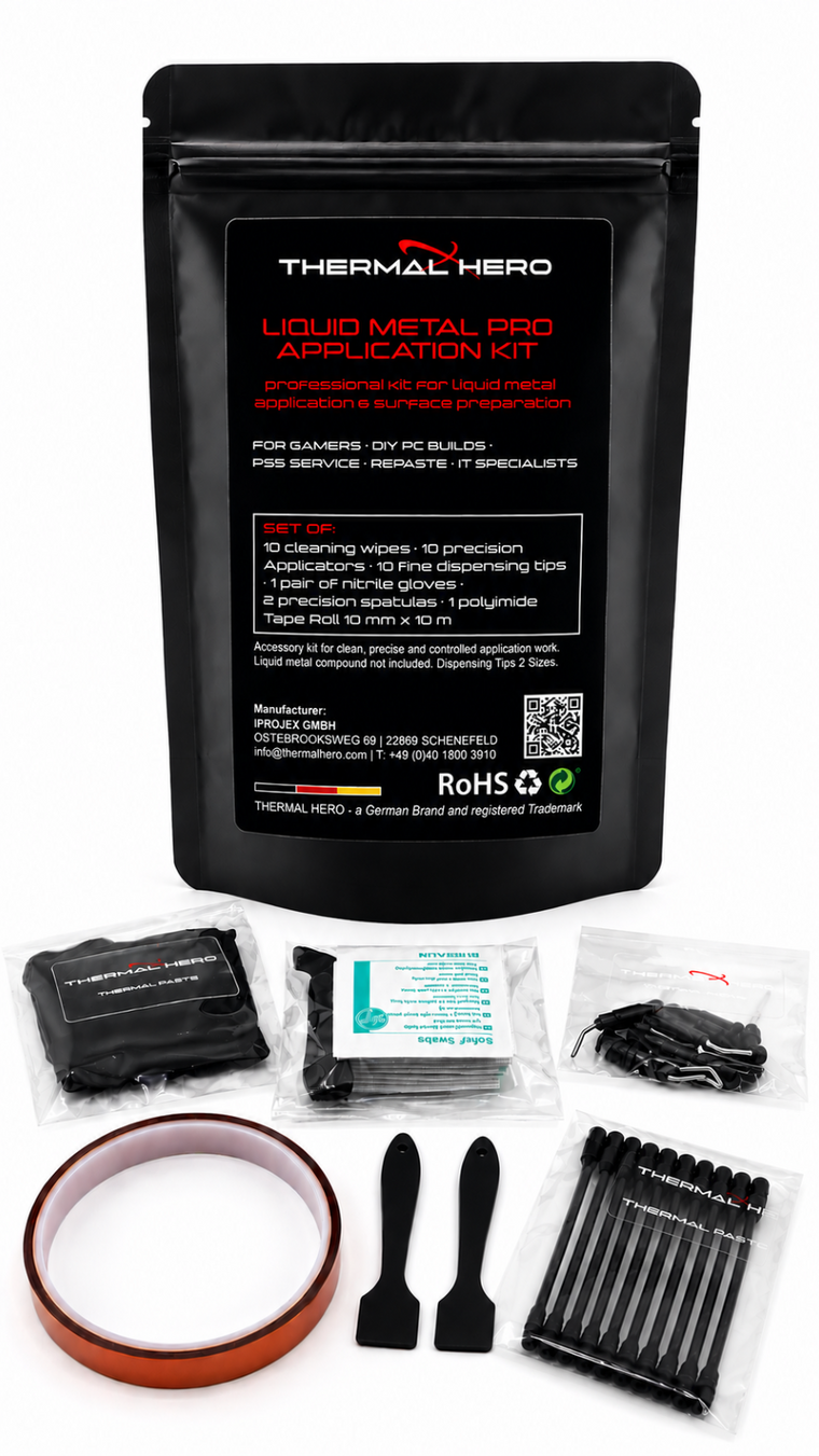 Liquid Metal Accessory Kit - Applicators, Polyimide Tape & Cleaning Tools for CPU/GPU/PS5